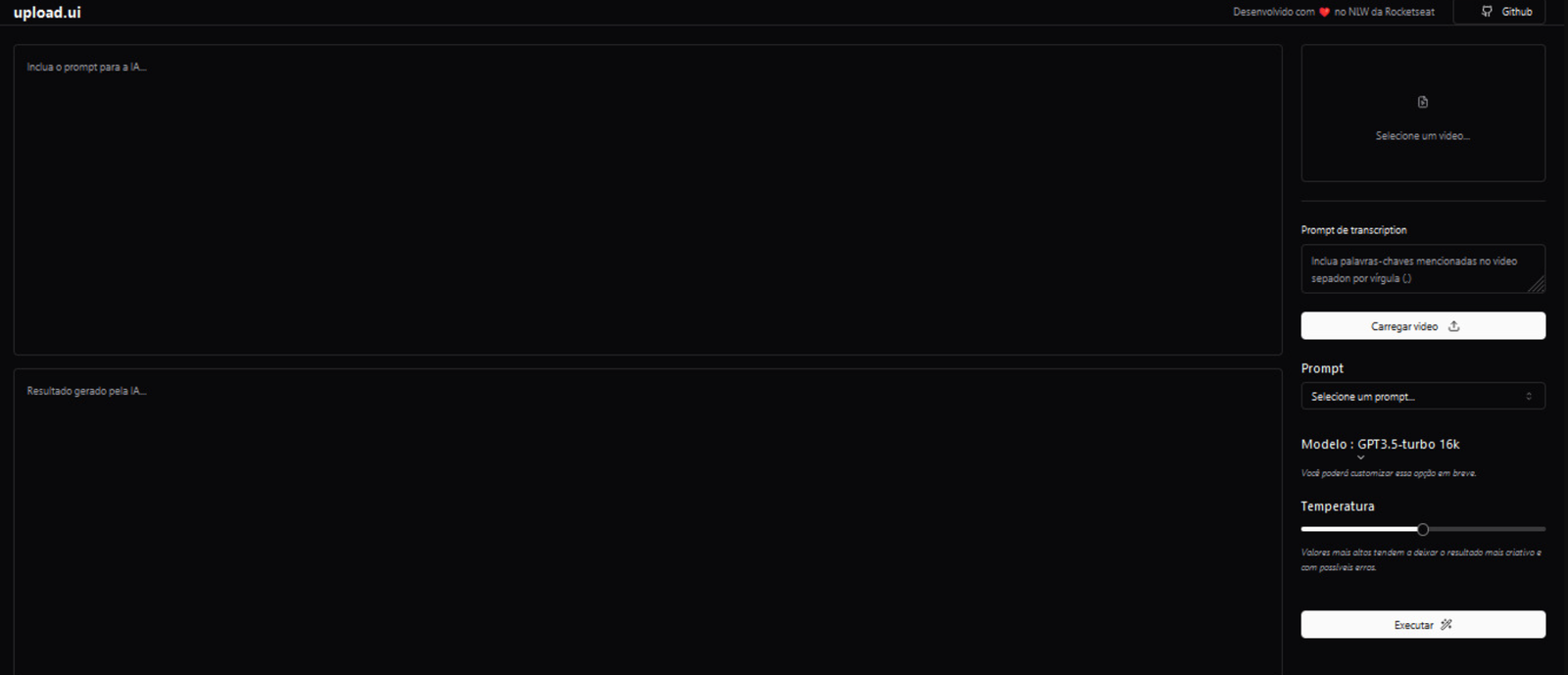 Screenshot of NLW IA Mastery project