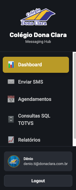 Screenshot of SMS System project