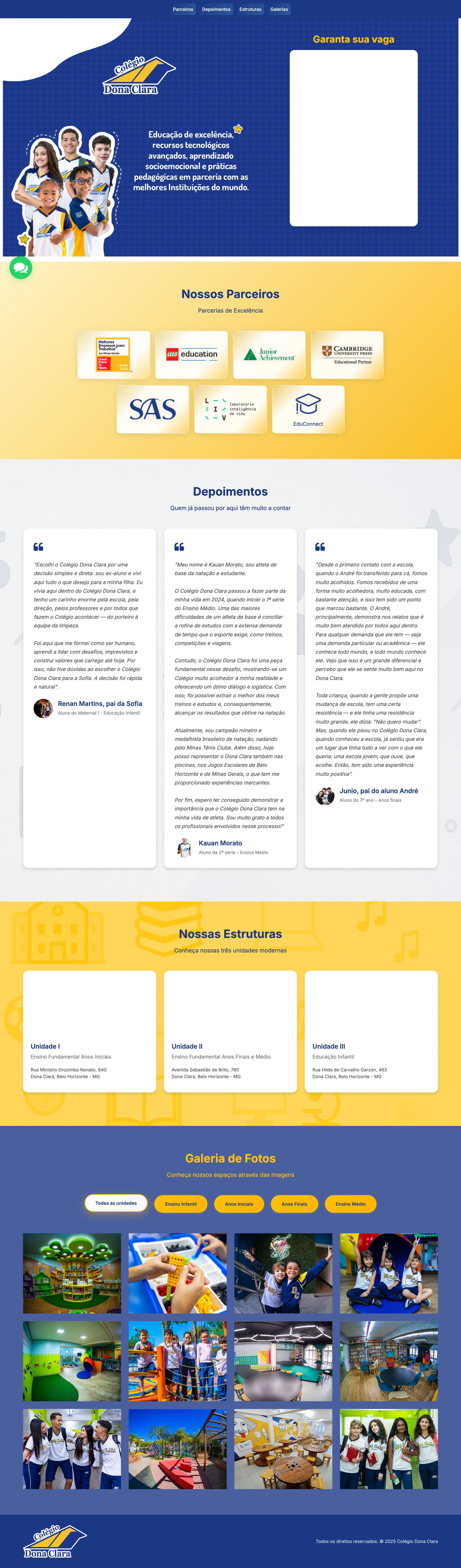 Screenshot of A Escola do Século 21 landing page